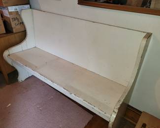 White church pew