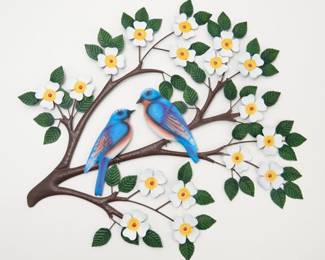 Plow And Hearth Birds on a Branch Indoor/Outdoor Wall Art, Cardinal