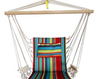 Backyard Expressions Outdoor Hammock Chair - Hanging Chair Hammock Swing - Red/Blue/Green Stripes