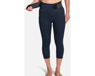 Tommie Copper Adjustable Back Support Capri Leggings, Black, XL