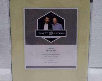 Scott Living 400TC HygroCotton And Tencel Sheet Set, Queen, Yellow