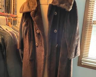 Women's faux fur coat with real fur collar!