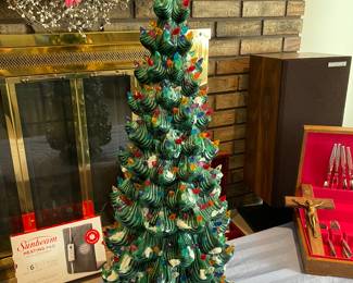 Vintage lighted ceramic Christmas tree......