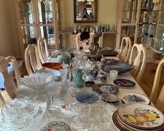 Decorative serving platters, vases, crystal, ceramic, and more
