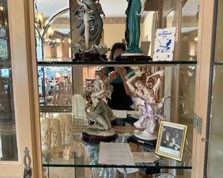 Giuseppe Armani -  Awaking (1990) and  Abiding Love (1992) signed by Armani -Venus Lady (1993), also Vintage Dekra vase and Vintage Silverite Co. Pitcher and Music box Thorens