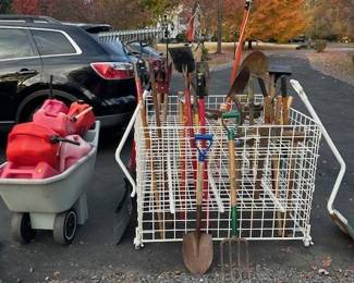 Yard tools and gas containers