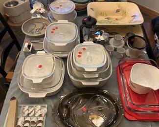 Dishes, Corning ware, and more