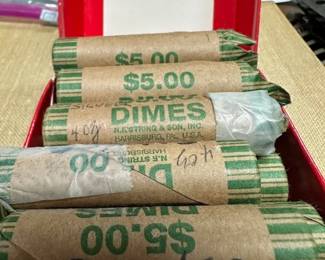 19 rolls of Silver dimes