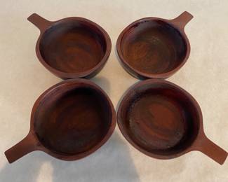 Four handled wood bowls
