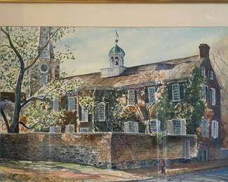 Watercolor - Academy New Castle - W. James McGlynn