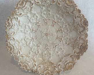 Antique Meissen embossed cabinet plate