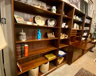 Vintage Rosewood 4pc wall unit with desk & drawers