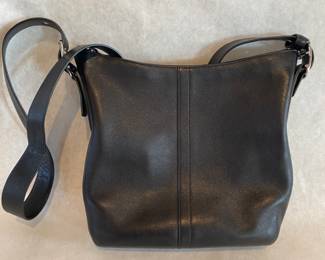 Coach black leather crossbody bag