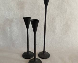 Modern iron candlesticks