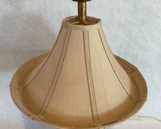 Figural Asian lamp - unique silk shade