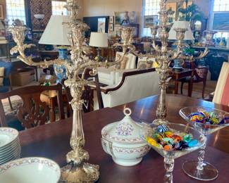 XL Silverplate candelabra pair