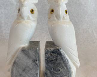 Pair vintage owl bookends