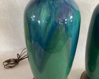 Vintage drip glaze lamp - 1 of 2