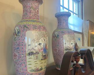 Pair large jars/floor vases