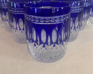 Waterford Crystal Clarendon Cobalt Double Old Fashioned Glasses