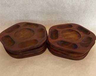 8 Teak dishes