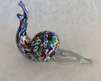 Millefiori glass snail