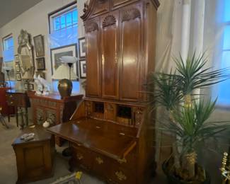 Harden Newport mahogany block front & shell secretary desk