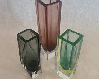 Colored glass modern vases
