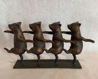 Iron pigs sculpture - great doorstop!