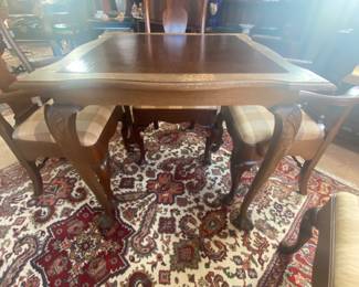 Leather top Queen Anne style table