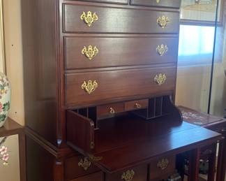 Mahogany highboy w/desk