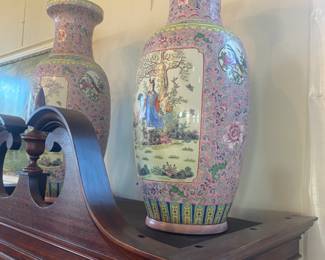 Pair large jars/floor vases