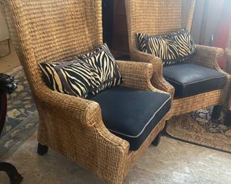 Seagrass wing chairs 