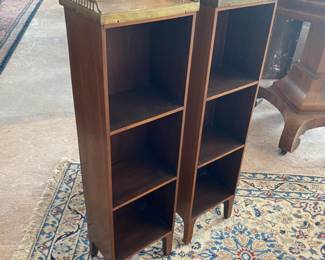 Pair antique marble top shelves