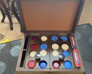 Poker chips in case