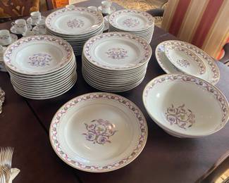 LARGE Richard Ginori china set "Rapallo" - 24 dinner plates!