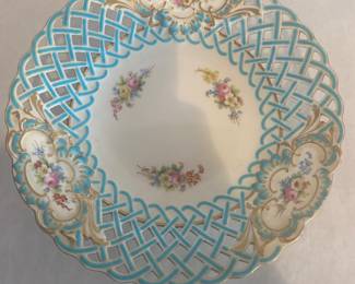 Antique Mintons footed reticulated dish