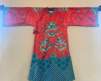 Embroidered silk kimono