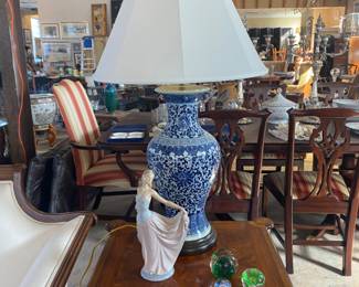 Blue & white lamps - one of 2
