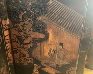 Large 8 panel folding screen - continuous scene