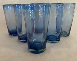 Cobalt handblown glasses