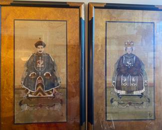 Pair paintings on cork - signed