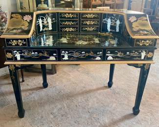 Asian lacquered desk w/chair