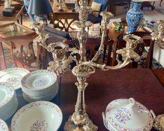 XL Silverplate candelabra pair