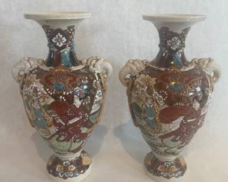Pair Satsuma vases