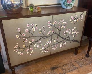 Cabinet w/cherry blossom doors