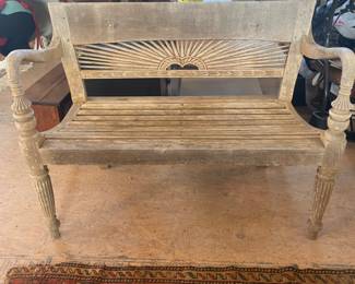 Weathered wood bench/settee