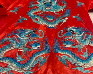 Embroidered silk kimono