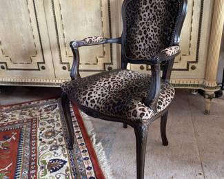 Armchair w/leopard upholstery