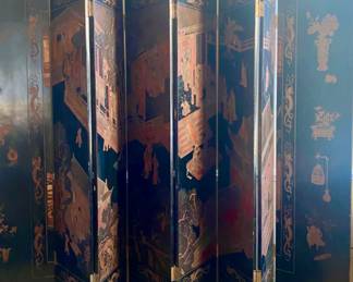 Large 8 panel folding screen - continuous scene